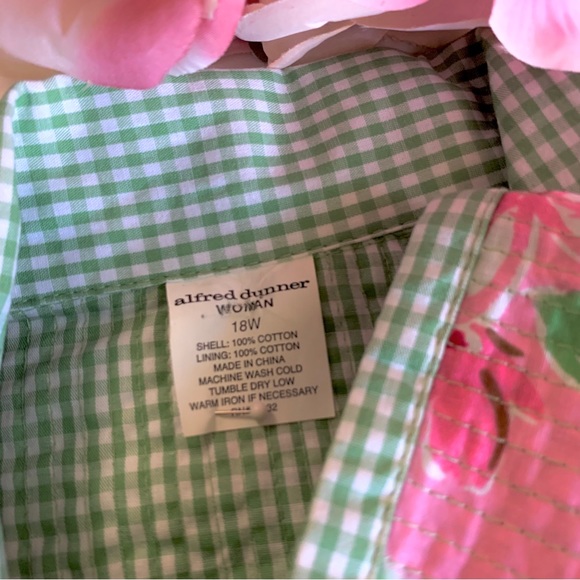 ALFRED DUNNER GINGHAM GRANDMA CORE FLORAL QUILTED BLAZER CARDIGAN KIMONO - Picture 10 of 14